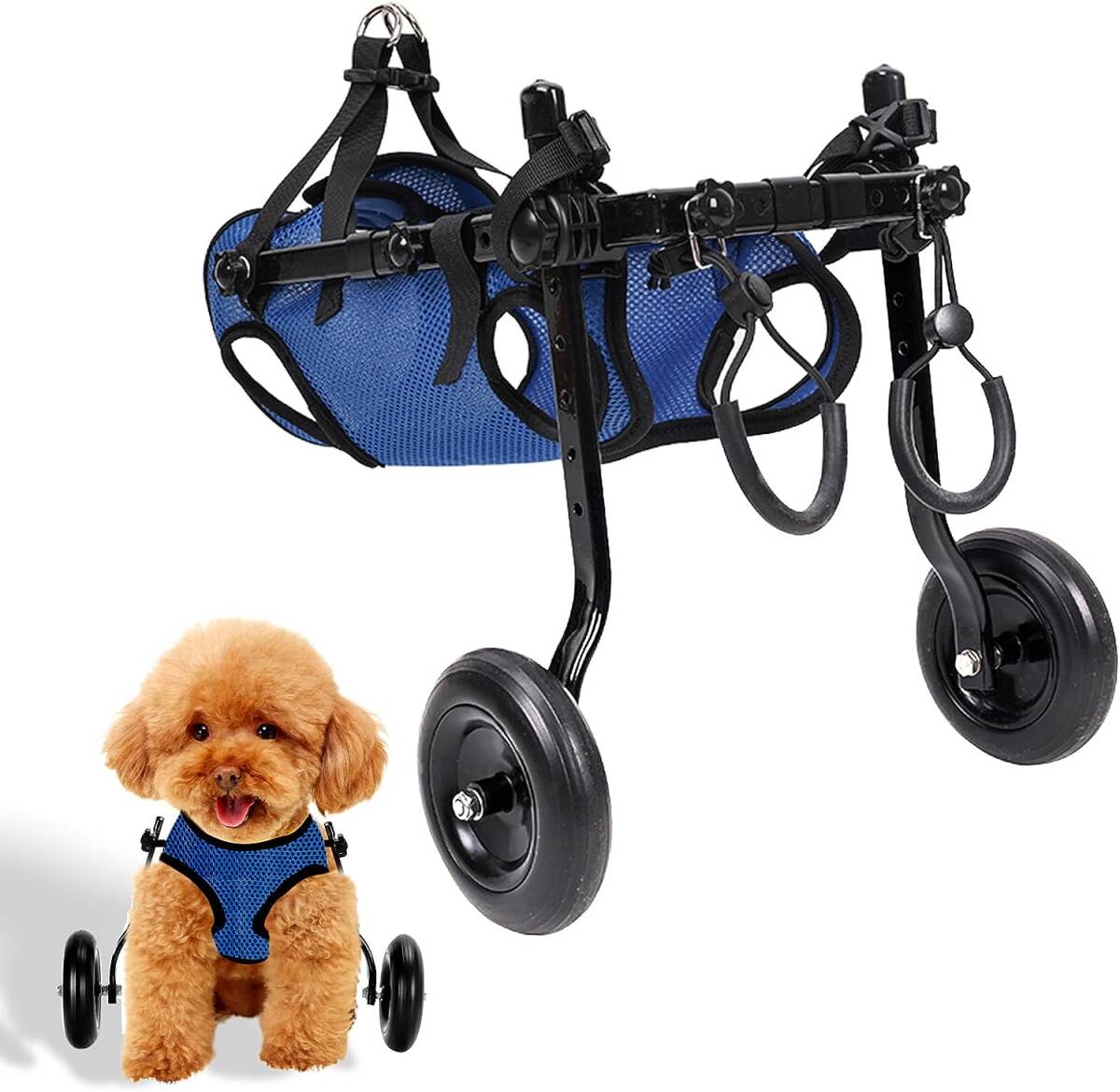 犬用車椅子 軽量 調整可能 ペット用 2輪歩行器 歩行補助 カート リハビリ 介護 老犬 猫犬兼用 犬 猫 犬用 車いす 車椅子 小型 中型 M_画像1