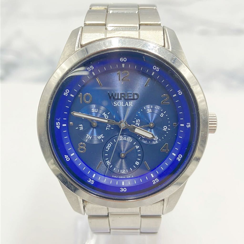 ◆【売り切り】SEIKOセイコー WIREDワイヤード ソーラー腕時計 メンズ V14J-0CL0 カレンダー 箱付属 コマ付属 稼働品_画像3