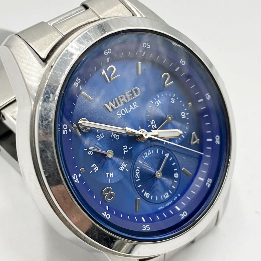 ◆【売り切り】SEIKOセイコー WIREDワイヤード ソーラー腕時計 メンズ V14J-0CL0 カレンダー 箱付属 コマ付属 稼働品_画像10