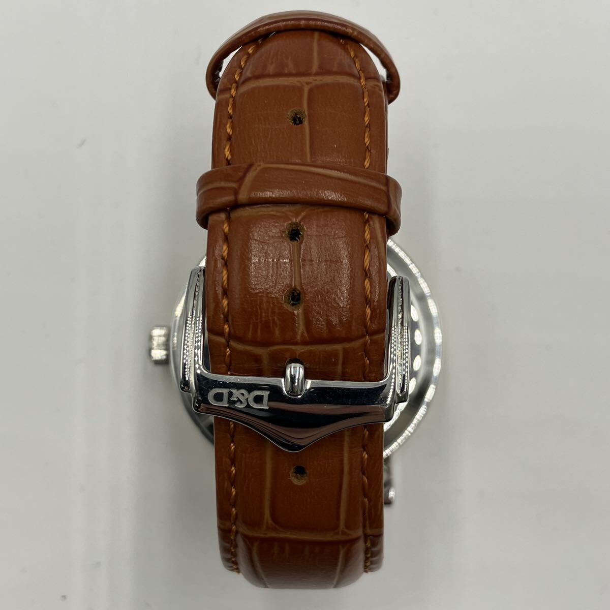 $[ selling out ]DANIEL&DOUGLAS Daniel and da glass men's wristwatch DD886 skeleton AT SS leather belt present condition goods 