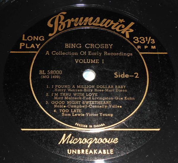 BING CROSBY A Collection ... Vol.1 カナダ盤33回転10インチ 1950_画像3