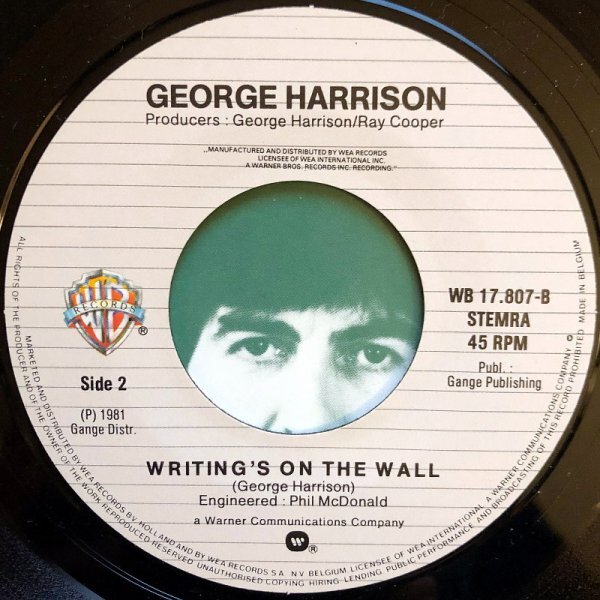 GEORGE HARRISON All Those Years Ago ベルギー／オランダ盤シングル ☆_画像3