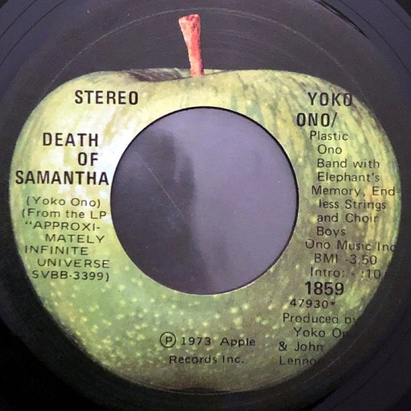 YOKO ONO Death of Samantha カナダ盤シングル Apple 1973_画像3