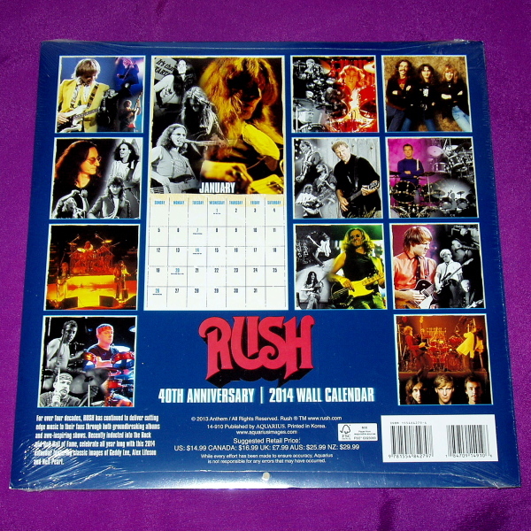 ラッシュ RUSH デビュー40周年記念 2014年カレンダー 新品未開封_画像2