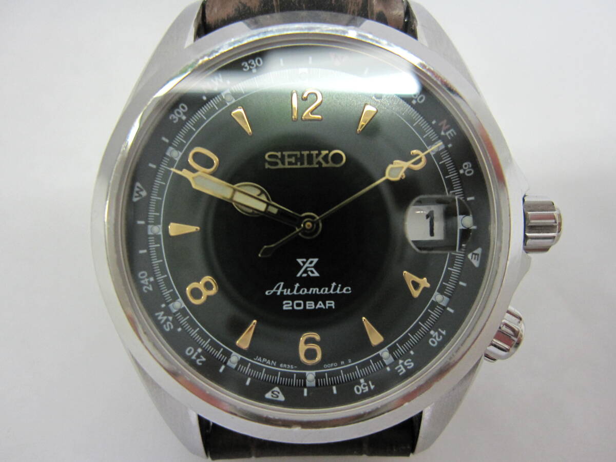 ☆SEIKO/セイコー PROSPEX Alpinist プロスペックス アルピニスト 6R35-00E0 自動巻 24石 グリーン文字盤 裏スケ 稼動品☆の画像2