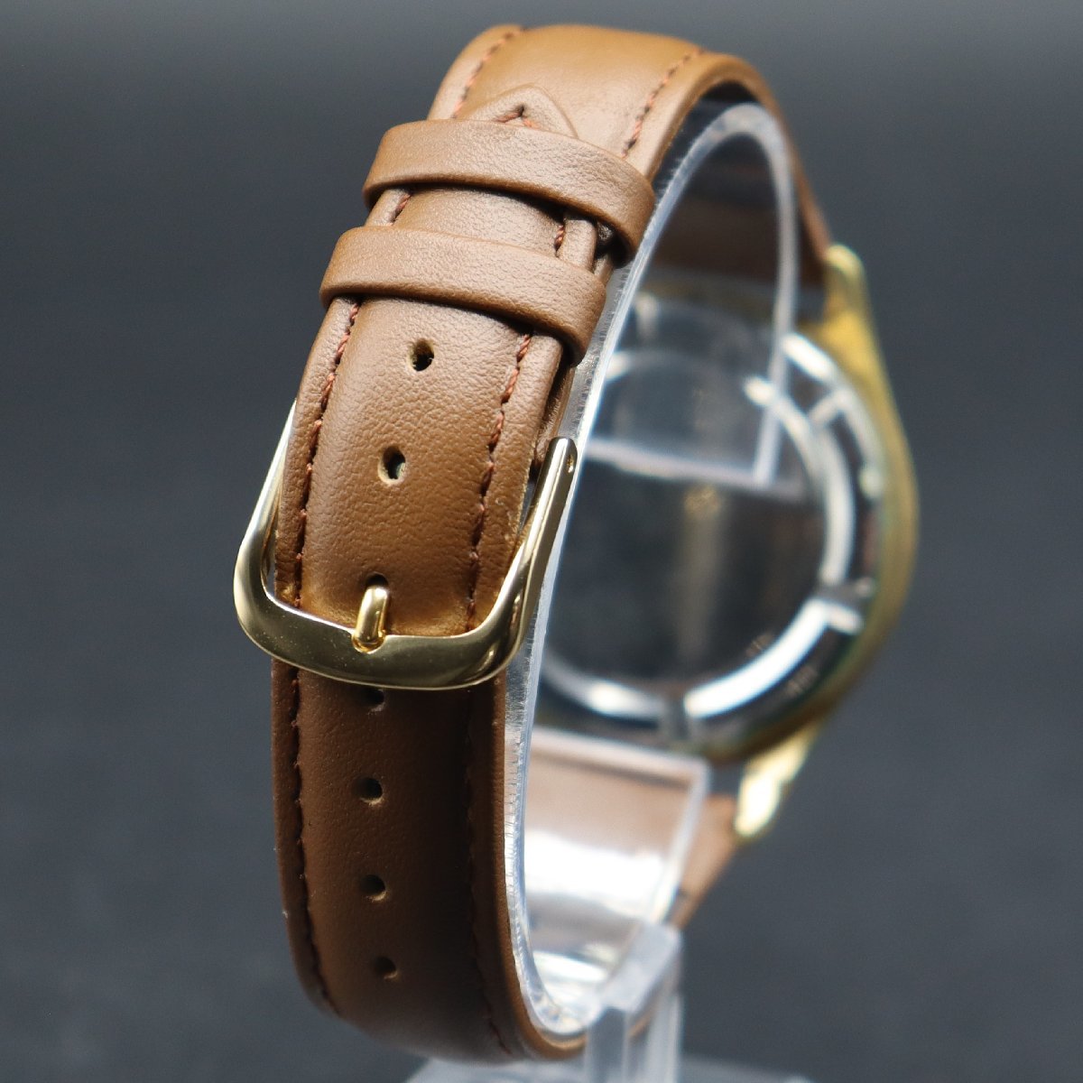 Chateau シャトー 手巻き 19石 シャチホコ ゴールドカラーケース 新品革ベルト アンティーク メンズ腕時計_画像5