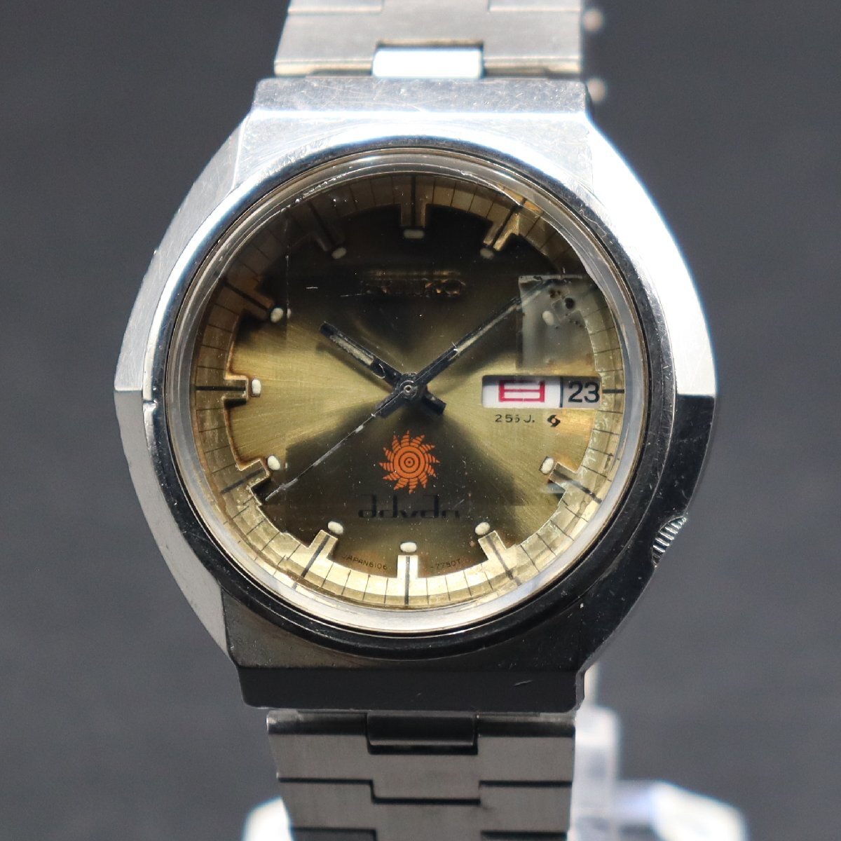 SEIKO advan セイコー アドバン 6106-7570 自動巻 25石 9面カットガラス ゴールドカラー文字盤 1972年 諏訪 デイデイト メンズ_画像2