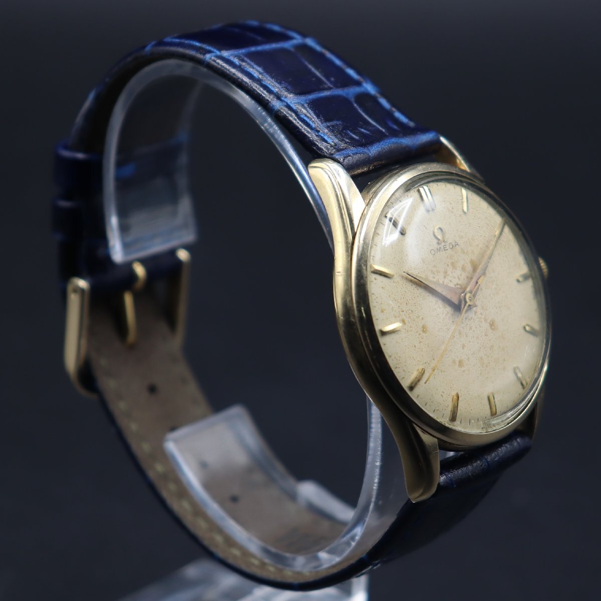 希少 30mmキャリバー OMEGA オメガ 名機Cal.284 Ref.2905-8SC 手巻き ゴールドカラー GP80ミクロン 1959年製 スイス製 アンティーク メンズの画像4