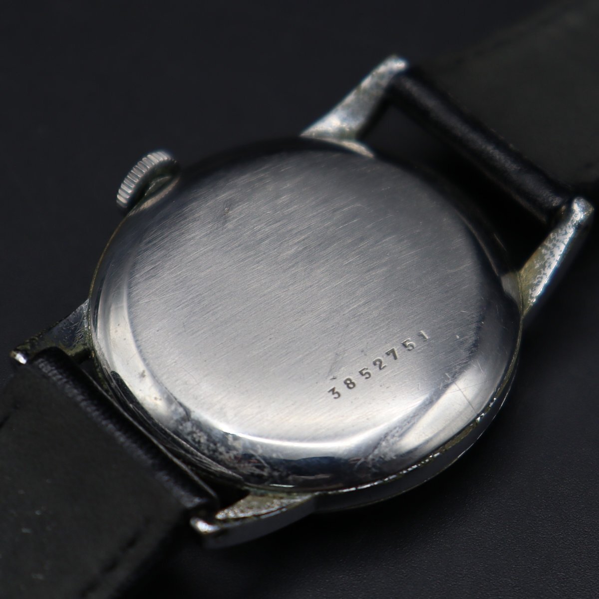 REVUE レビュー 手巻き 15石 Cal.59 スモールセコンド 全数字文字盤 スイス製 BAMBI社製ベルト アンティーク メンズ腕時計_画像8