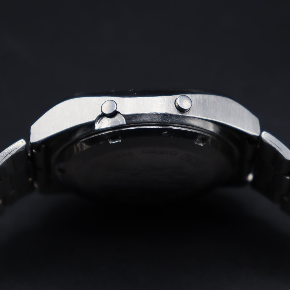 希少 復刻版 CASIO CASIOTRON カシオ カシオトロン TRN-110 クォーツ デジタル スクエアケース アンティーク メンズ腕時計の画像6