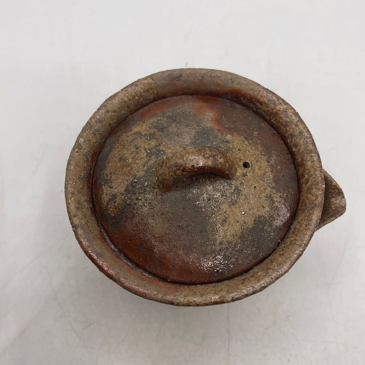  Ise city cape . mountain Bizen hand structure . bin tree box attaching / Bizen . craftsman human national treasure tea utensils . bin foam bin hand .. small teapot . tea utensils.1482