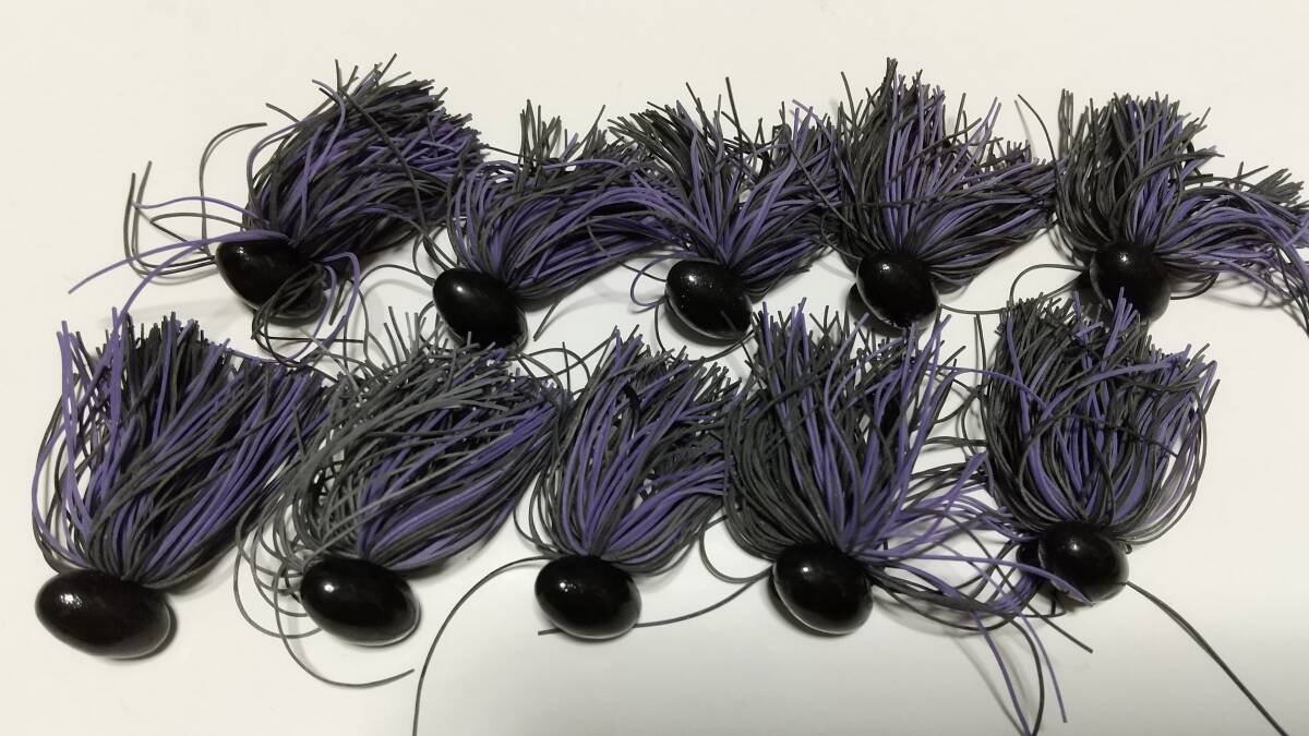 ５ キャリラバ スタウト 3/8oz 10個 BK/PUR 黒・紫 フットボール ラバージグ ティムコ FOOT BALL BOX保管未使用 送料無料の画像2