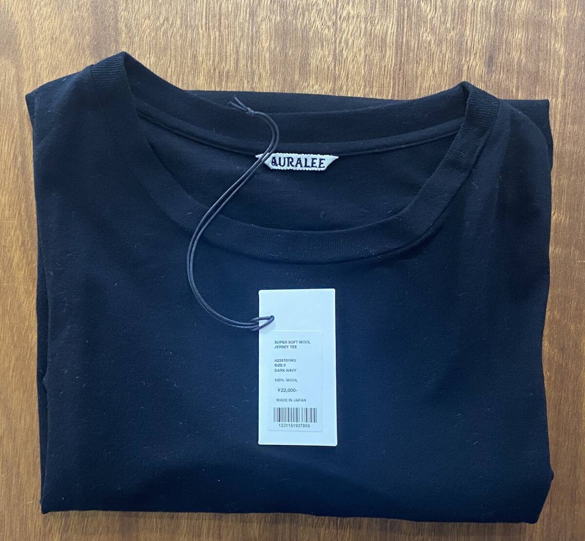 2023SS AURALEE SUPER SOFT WOOL JERSEY TEE　DARK NAVY_画像6