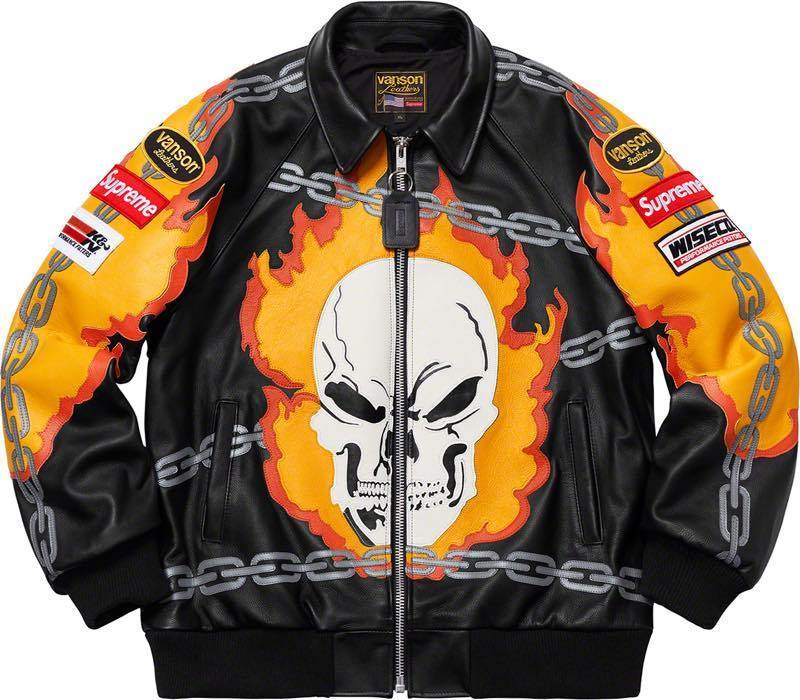 正規品 新品 未開封 SS19 Supreme Vanson Leathers Ghost Rider Jacket シュプリーム バンソン レザー ゴースト ライダー ジャケット