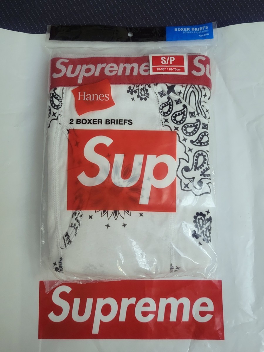 正規品 新品 未使用 未開封 FW22 Supreme Hanes Bandana Boxer Briefs シュプリーム ヘインズ バンダナ ボクサー ブリーフ パンツ Small 