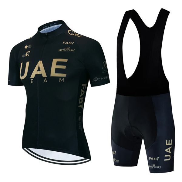新品 サイクルジャージ 上下セット No140 Sサイズ UAE フルジップ ウェア 半袖 メンズ サイクリング MTB 自転車 ロードバイク_画像1