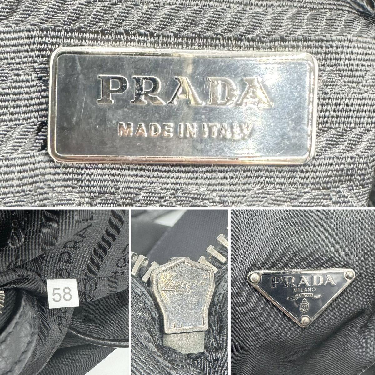 【極美品】 PRADA プラダ メッセンジャーバッグ 3角ロゴプレート 斜め掛け メンズ ナイロン レザー ブラック 黒 A4可能 裏地総柄 ギャラ付_画像7