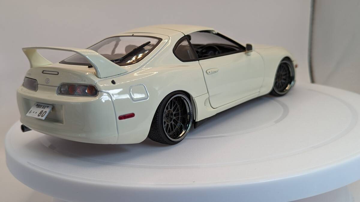 1/18 ソリド トヨタ スープラ JZA80 タルガルーフ ホワイト 深リム カスタム ローダウン TOYOTA SUPRA MK4 A80 京商 _画像5