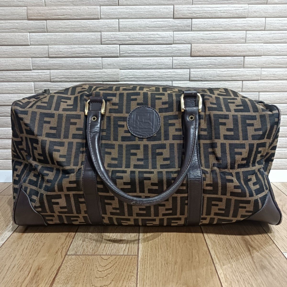 フェンディ FENDI ズッカ柄 X ズッキーノ柄 ボストンバッグ ブラウン フェンディ FENDI ズッカ柄 X ズッキーノ柄 ボストンバッグ ブラウン
