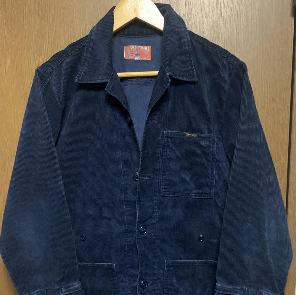 M Wrangler WRAPID TRAINl Wrangler corduroy jacket navy Old 70\'s80\'s