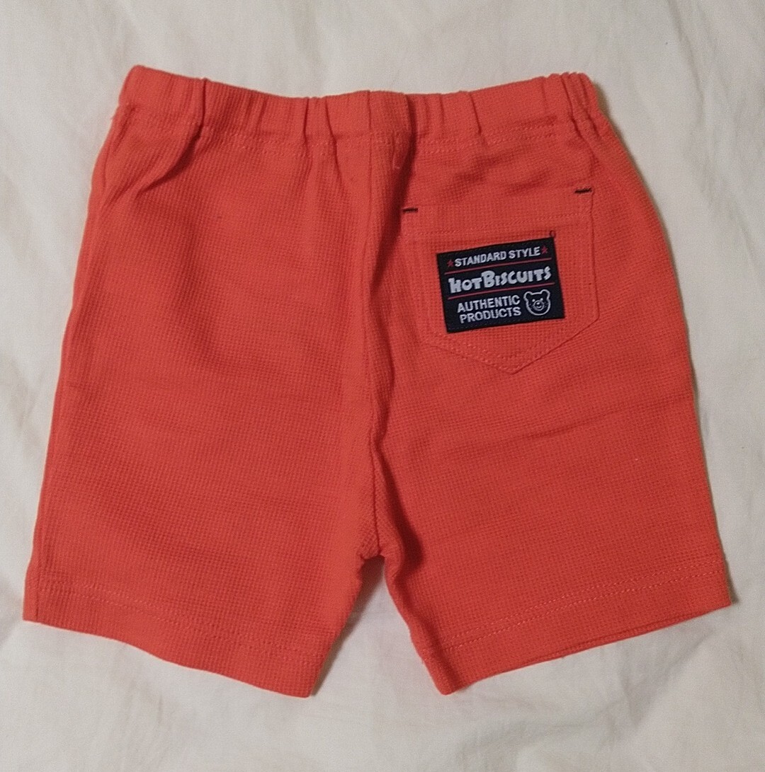 HOTBISCUITS 80サイズ濃オレンジ半ズボン ◇タグ付き未使用品  ワッフル生地 ショートパンツの画像2