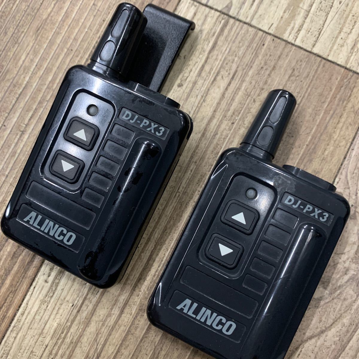 ジャンク品 ALINCO アルインコ 特定小電力トランシーバー DJ-PX31 ブラック 2台セット 無線機_画像1