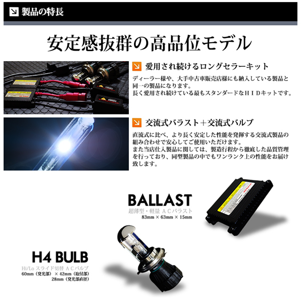 1年保証 H4 HID 35W/8000K リレーレス キット 専門だからAC推奨 HIDバルブ 国内検査後出荷車 車 SEEK PRODUCTS 宅配便 送料無料_画像2