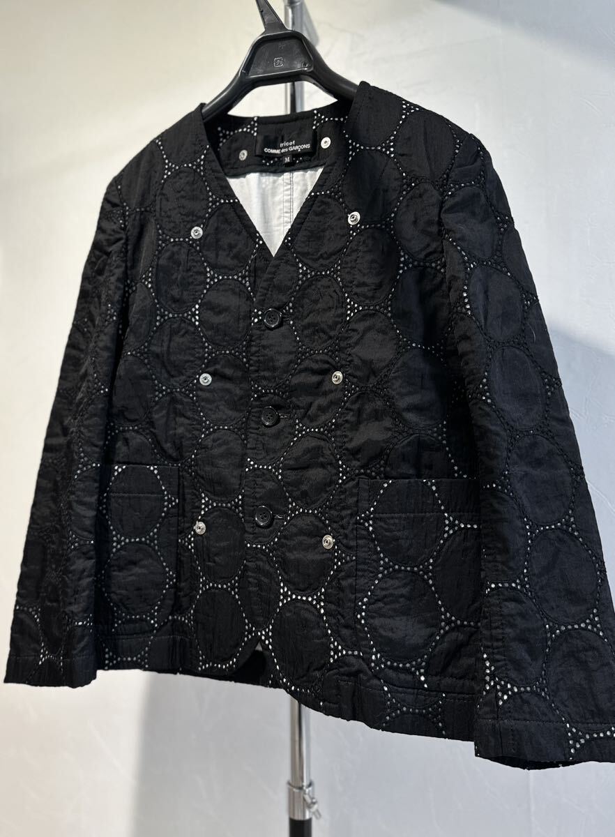2022SS トリココムデギャルソン　ジャケット　ブラック 刺繍　ナイロン　ポリエステル　Mサイズ_画像4