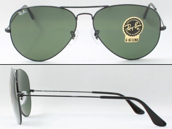 ケース黒 Ray-Ban レイバン RB3026-L2821 サングラス AVIATOR LARGE METALII アビエイター アビエーター ティアドロップ ナス型_画像2