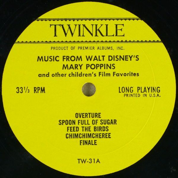 ■MUSIC FROM WALT DISNEY'S MARY POPPINS and other children's film favorites ＜LP US盤＞メリー・ポピンズの画像4