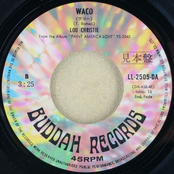 ■ルー・クリスティ(Lou Christie)｜チャッキー・ワゴン(Chuckie Wagon)／ワコ(Waco) ＜EP 1972年 見本盤・日本盤＞_画像5