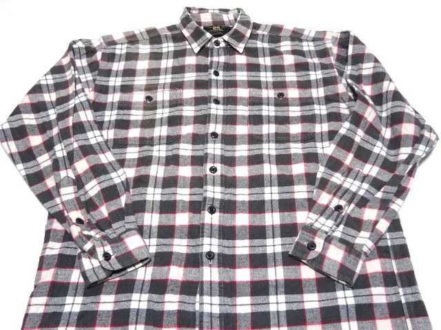 RRL 90s vintage original FLANNEL SHIRT M size / ラルフローレン ダブルアールエル ネルシャツ オーバーサイズ メンズ_画像2