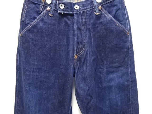 Dry Bones 00s vintage original DP-510 DENIM PANTS 30 size / ドライボーンズ デニム パンツ 針刺しバックル 赤耳 真紺 日本製 メンズ_画像1