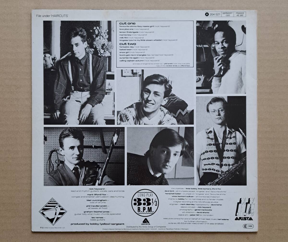 西ドイツ盤LP◎Haircut 100(One Hundred)『Pelican West』204 521 Arista Records 1982年 ヘア・カット100 / ペリカン・ウェスト_画像2