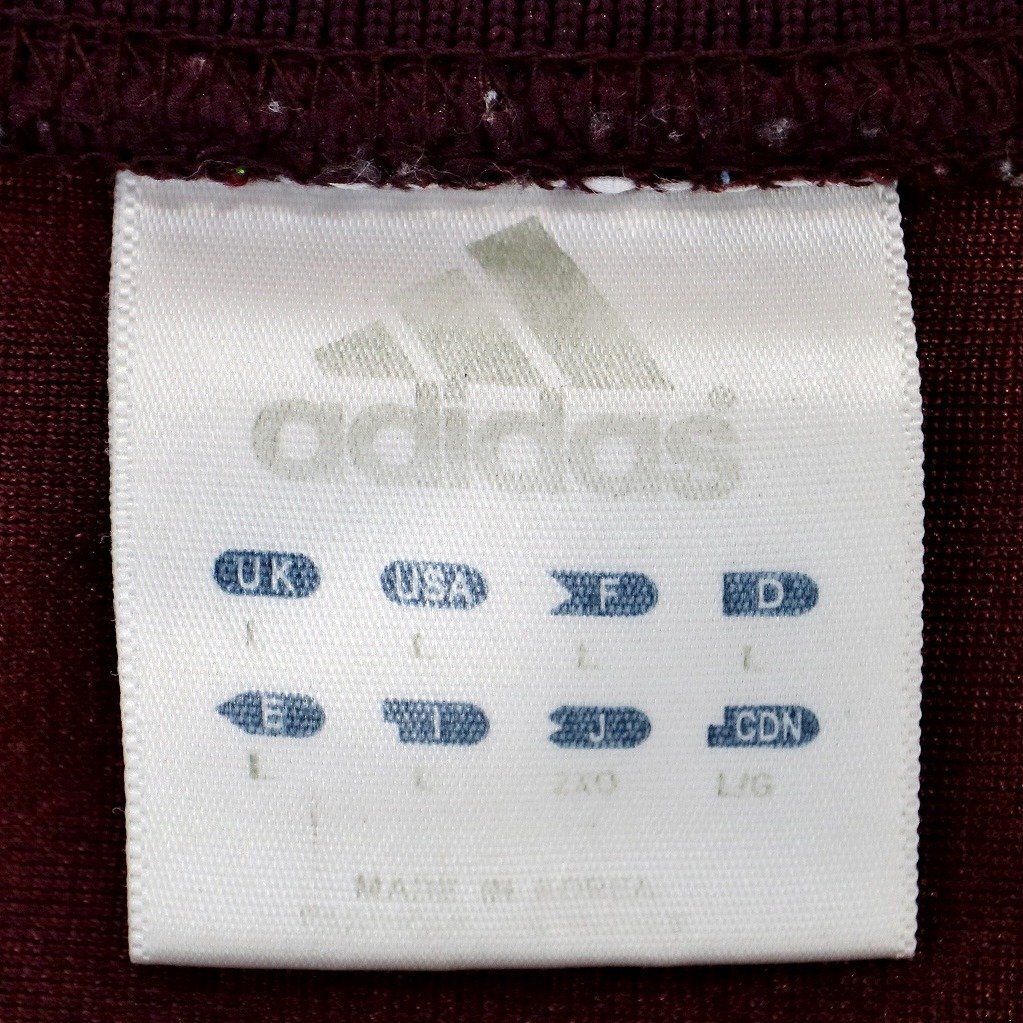 adidas アディダス ナンバリング ゲームシャツ スポーツ メッシュ ワインレッド (メンズ L) O2702 中古 古着_画像8