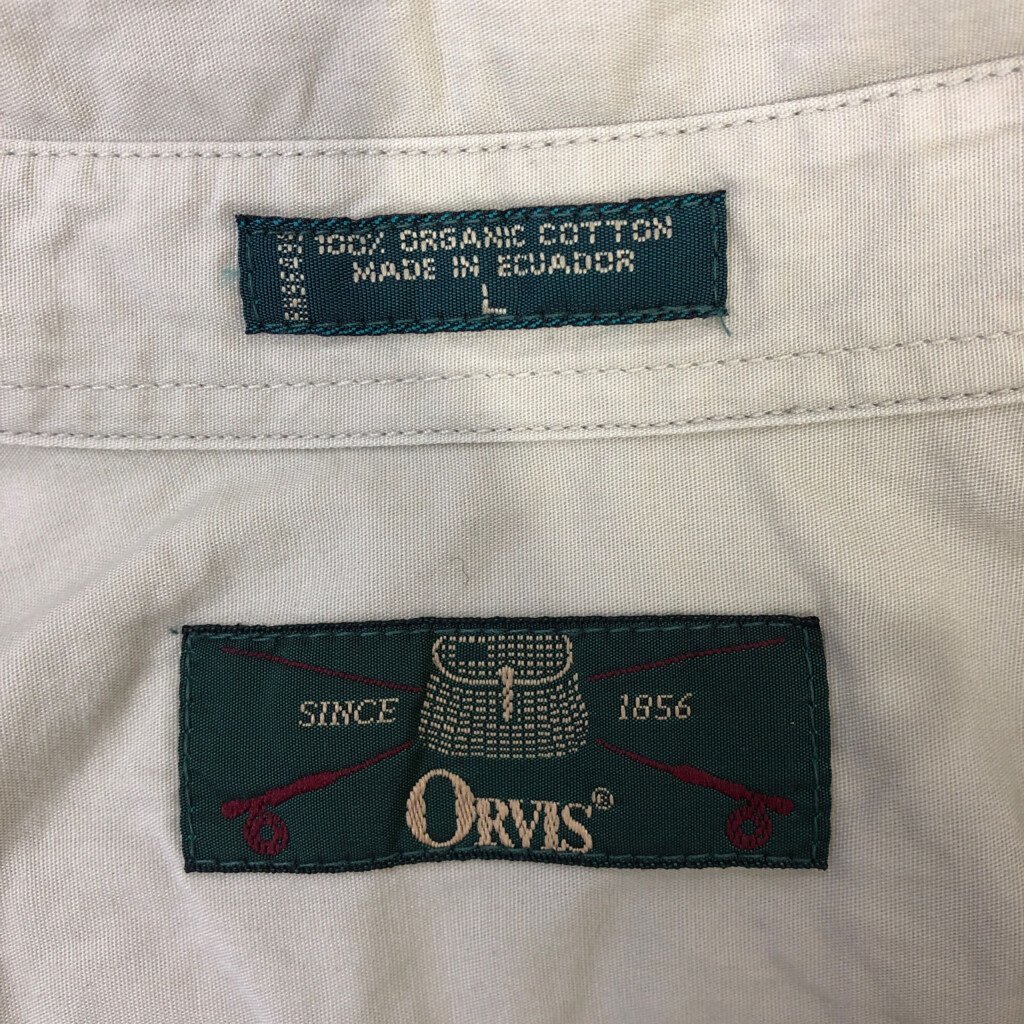 90年代 ORVIS オービス コットン フィッシングシャツ トップス アウトドア ベージュ (メンズ L) 中古 古着 P9760_画像7
