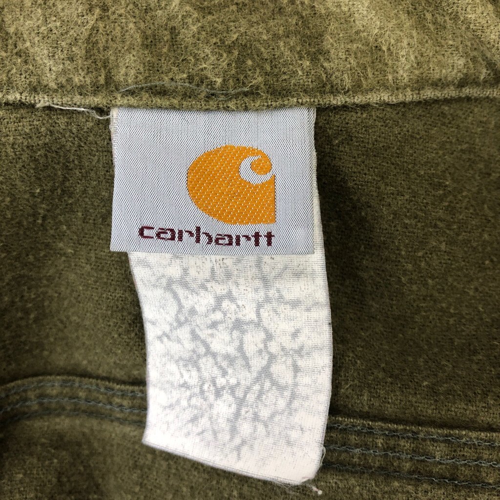 Carhartt カーハート フランネルシャツ トップス ワーク グリーン (メンズ L相当) 中古 古着 P9750_画像8