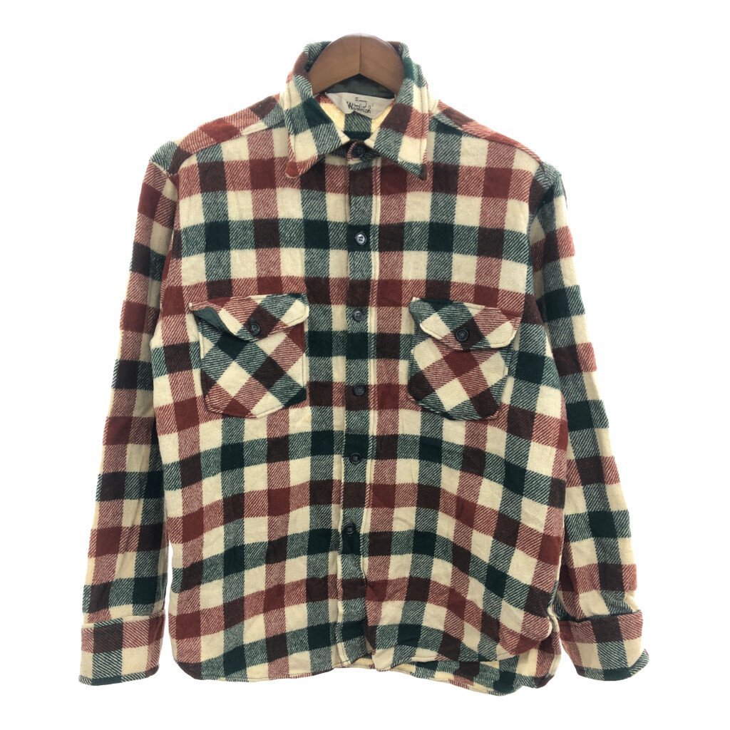 70年代 WOOLRICH ウールリッチ ウールシャツ トップス アメカジ ヴィンテージ チェック (メンズ XL) 中古 古着 P9755_画像1