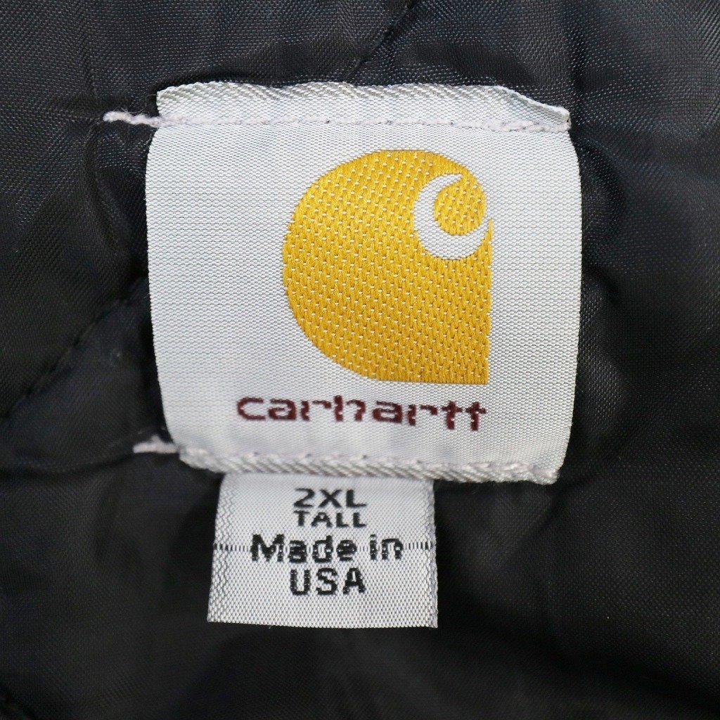 90年代 USA製 Carhartt カーハート トラディショナルコート ジャケット ワーク 大きいサイズ ブラック (メンズ 2XL) O8123 中古 古着_画像9