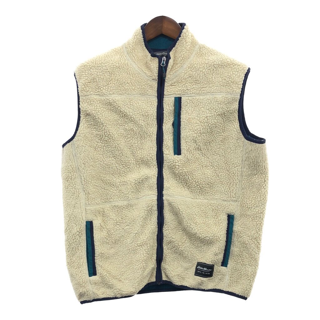 Eddie Bauer エディーバウアー フリース ベスト トップス アウトドア キャンプ アイボリー (メンズ L) 中古 古着 P8357