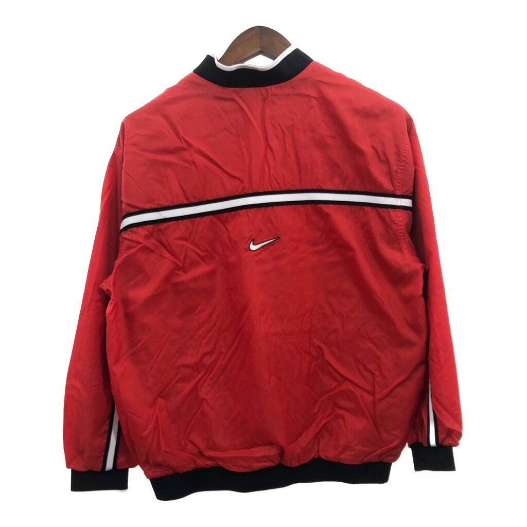 90年代 NIKE ナイキ ナイロンジャケット アウター スポーツ テック 背中スウォッシュ レッド (ユース XL) 中古 古着 P8584_画像2