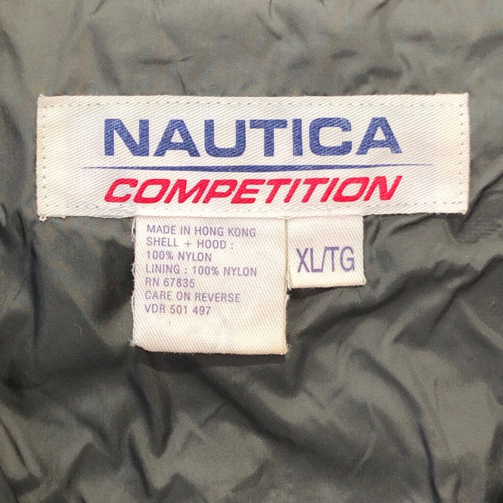 90年代 NAUTICA ノーティカ COMPETITION リップストップナイロン プルオーバー ジャケット アウター オレンジ (メンズ XL) 中古 古着 P9928_画像6