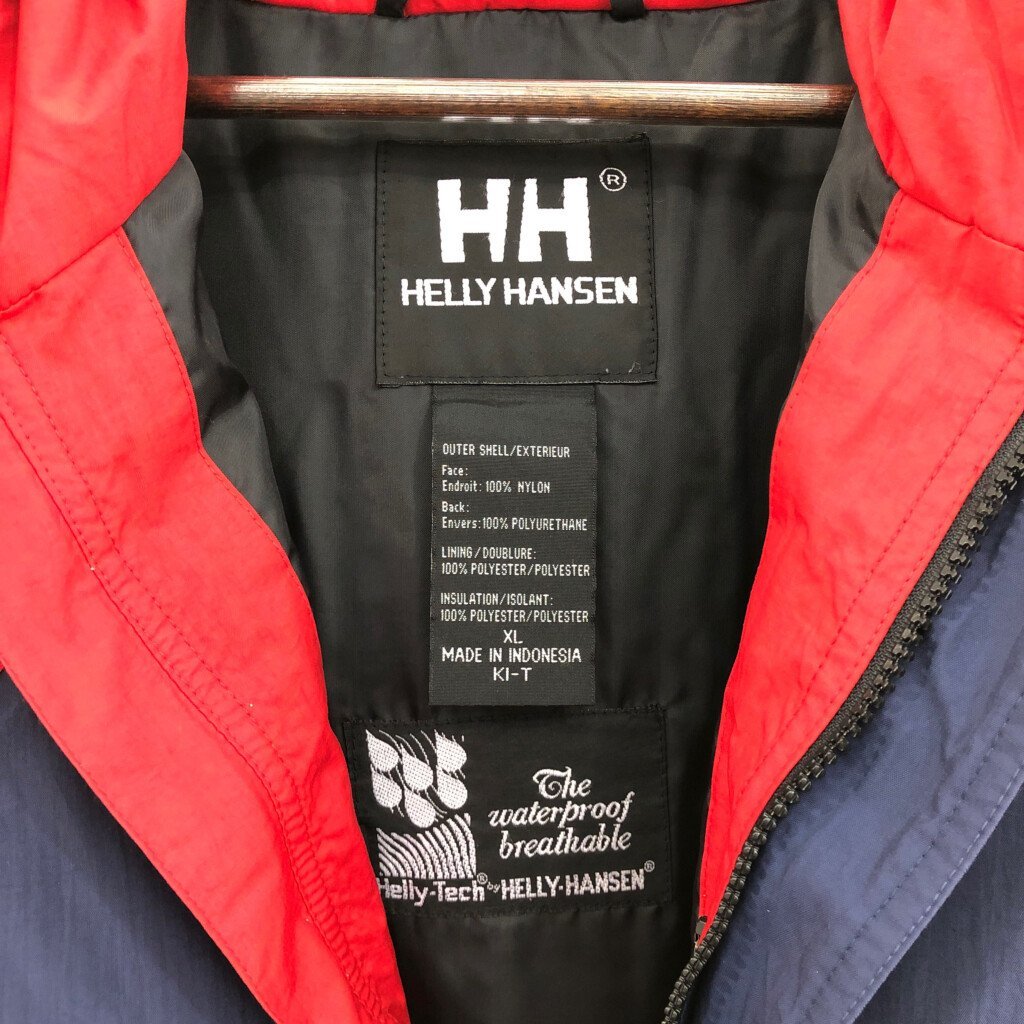 90年代 HELLY HANSEN ヘリーハンセン Helly-Tech ナイロン ジャケット アウター アウトドア 防水 ネイビー (メンズ XL) 中古 古着 Q0104