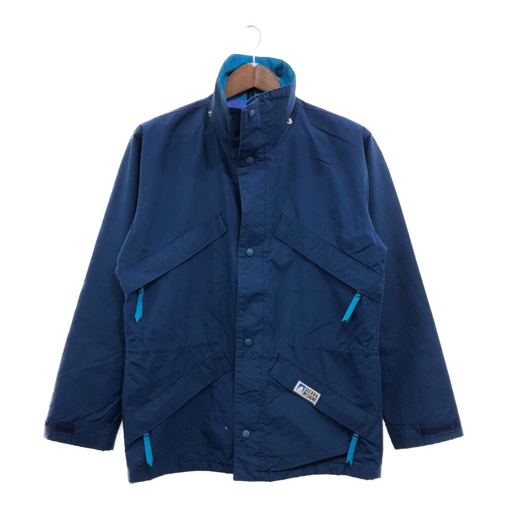 90年代 カナダ製 SIERRA DESIGNS シエラ デザイン GORE-TEX ジャケット アウトドア 防水 ネイビー (メンズ S) 中古 古着 Q0219