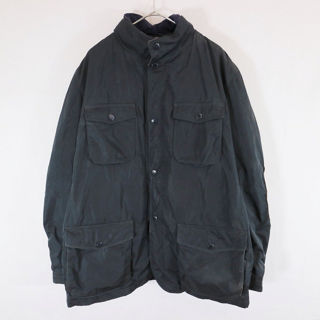 イングランド製 Barbour バブアー Classic Tartan ジャケット 防寒 防水 ヨーロッパ古着 ネイビー (メンズ XXL) 中古 古着 N6779_画像1