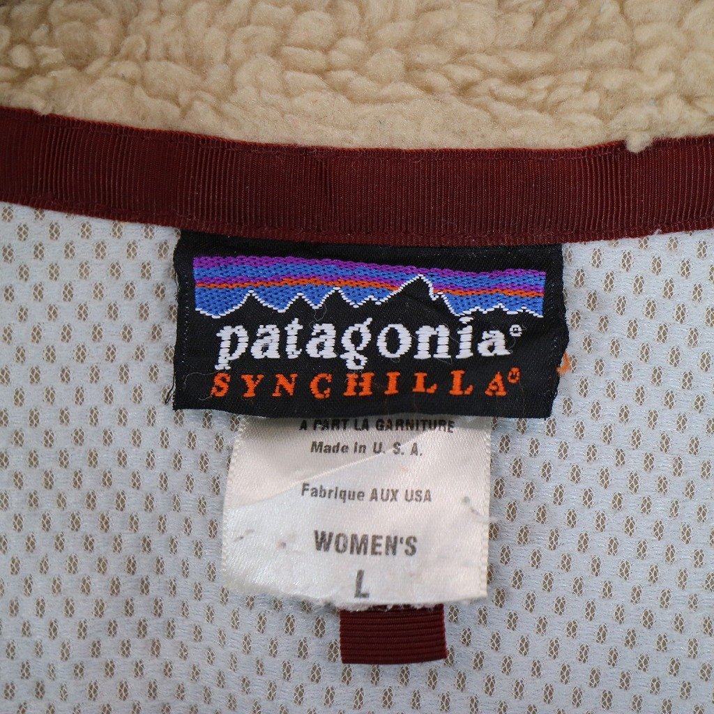 USA製 patagonia パタゴニア レトロX SYNCHILLA フリースジャケット アウトドア アウター ベージュ (レディース L) 中古 古着 N8281_画像10