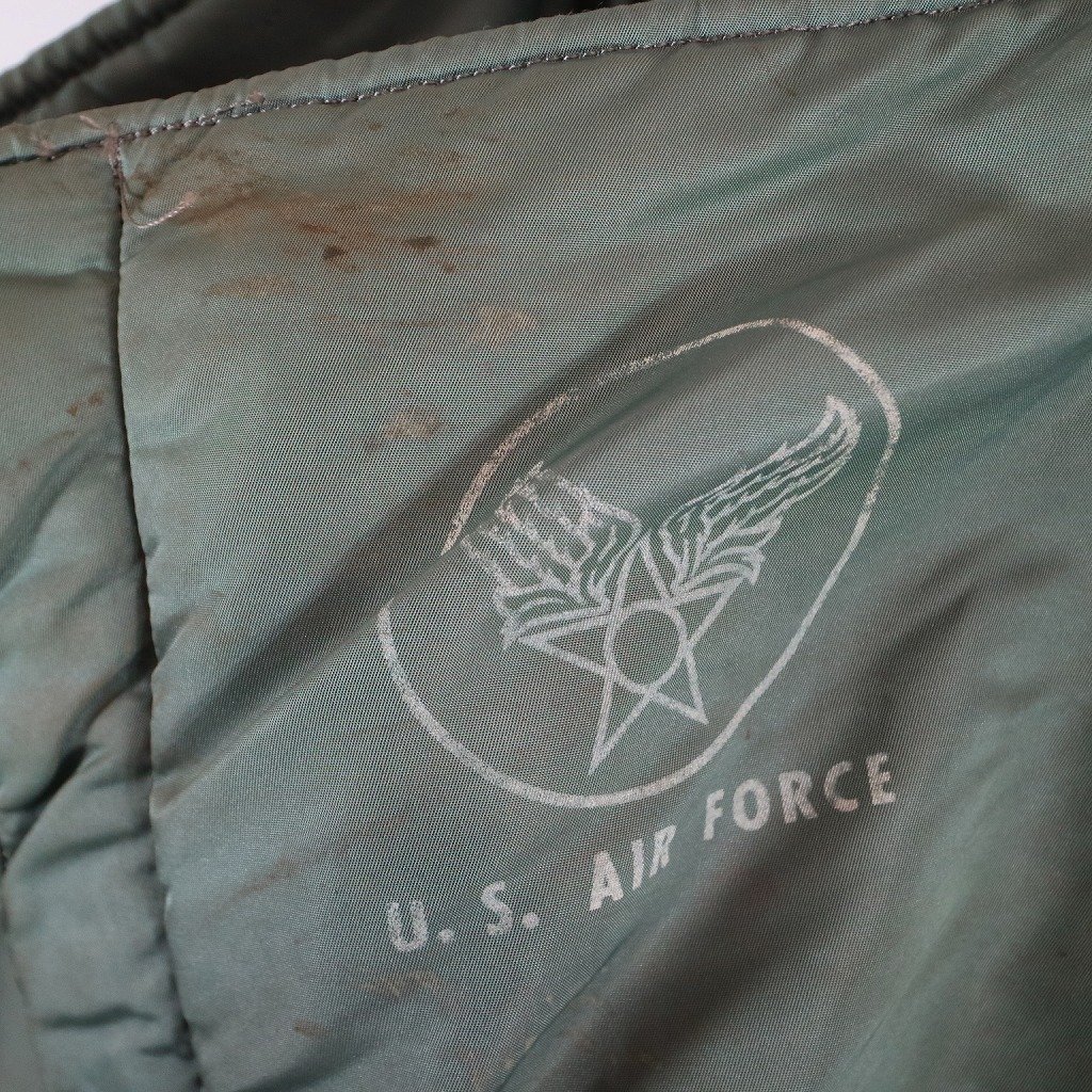 60年代 米軍実物 U.S.AIRFORCE F-1B オーバーオール 防寒 防風 ミリタリー オリーブ (メンズ 36) N7133_画像8