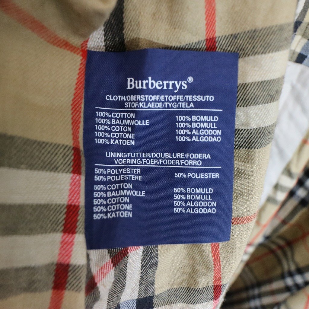 90年代 Burberrys' バーバリーズ トレンチ コート ラグランスリーブ 比翼 ベージュ (メンズ XL相当) 中古 古着 N7078_画像9