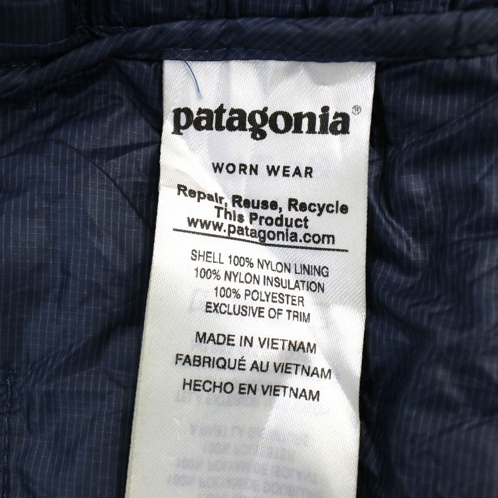 2000年代〜 patagonia パタゴニア 中綿 ジャケット アウトドア キャンプ 登山 アウター ネイビー (メンズ L) 中古 古着 O0233_画像9