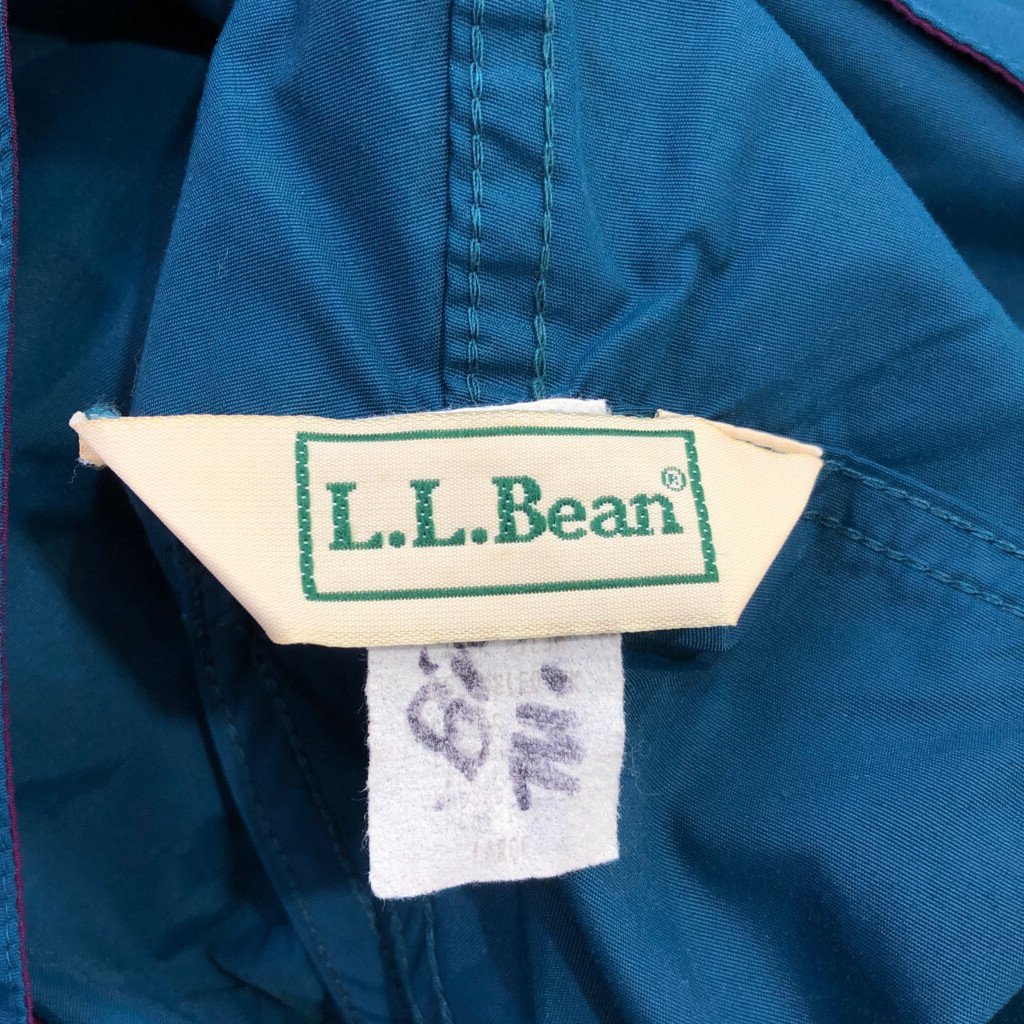 90年代 L.L.Bean エルエルビーン ナイロン アノラックパーカー ジャケット アウトドア キャンプ ブルー (メンズ XL相当) 中古 古着 Q0414の画像3